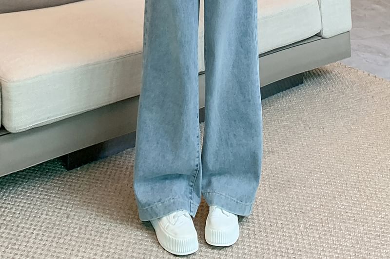 Okalpis - Hoge taille rechte jeans