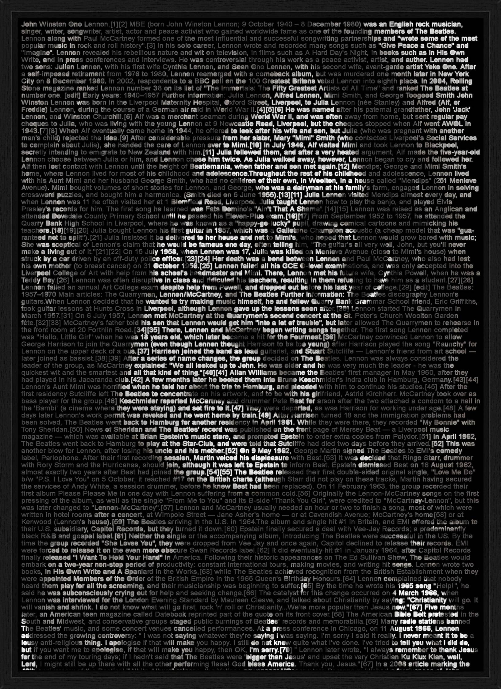 John Lennon by Ralph Ueltzhoeffer - Limited Edition. Edition of: 100. Signed.