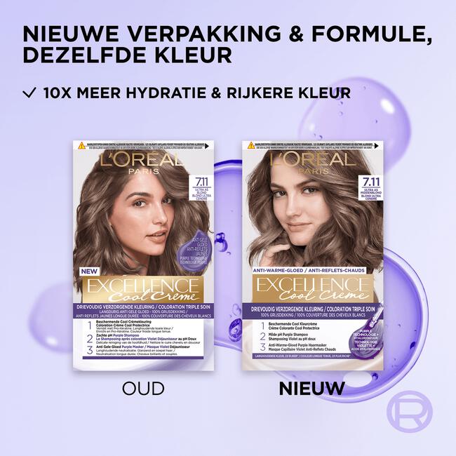 L'Oréal Paris Excellence Cool Creams Permanente Haarverf 7.11 Ultra Ash Blond
