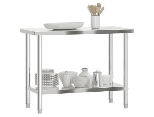 VIDAXL - Mobilier de cuisine Table de travail de cuisine 110x55x85 cm acier inoxydable