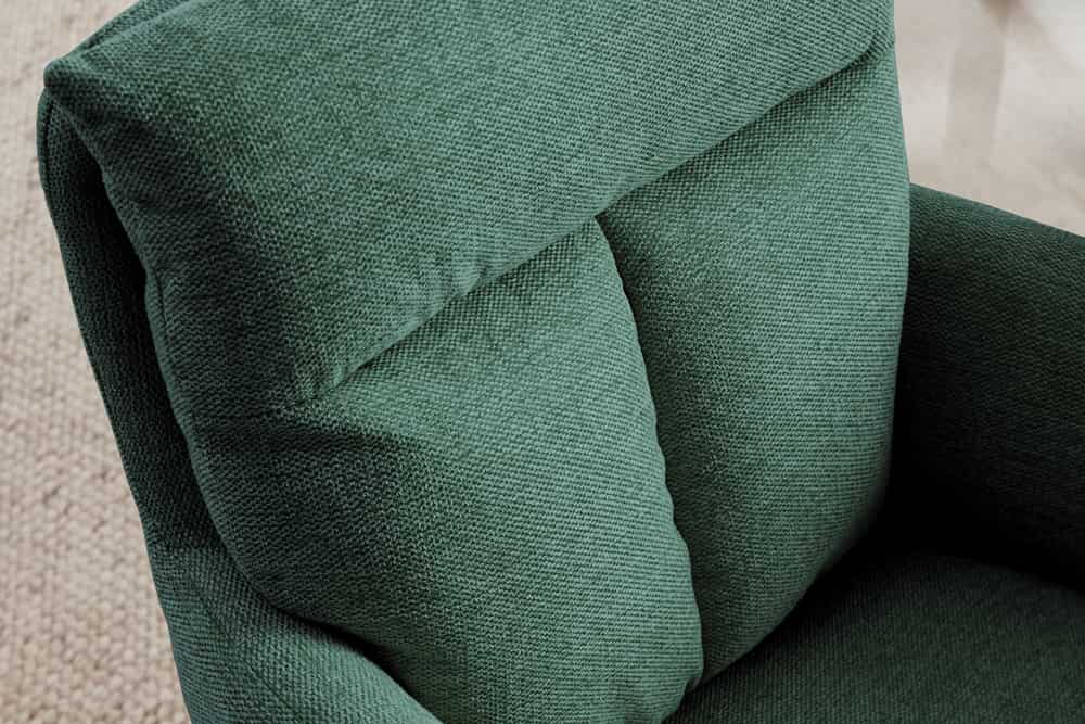 Drehbarer Retro Stuhl BIG GEORGE grün mit Armlehnen und Taschenfederkernpolsterung