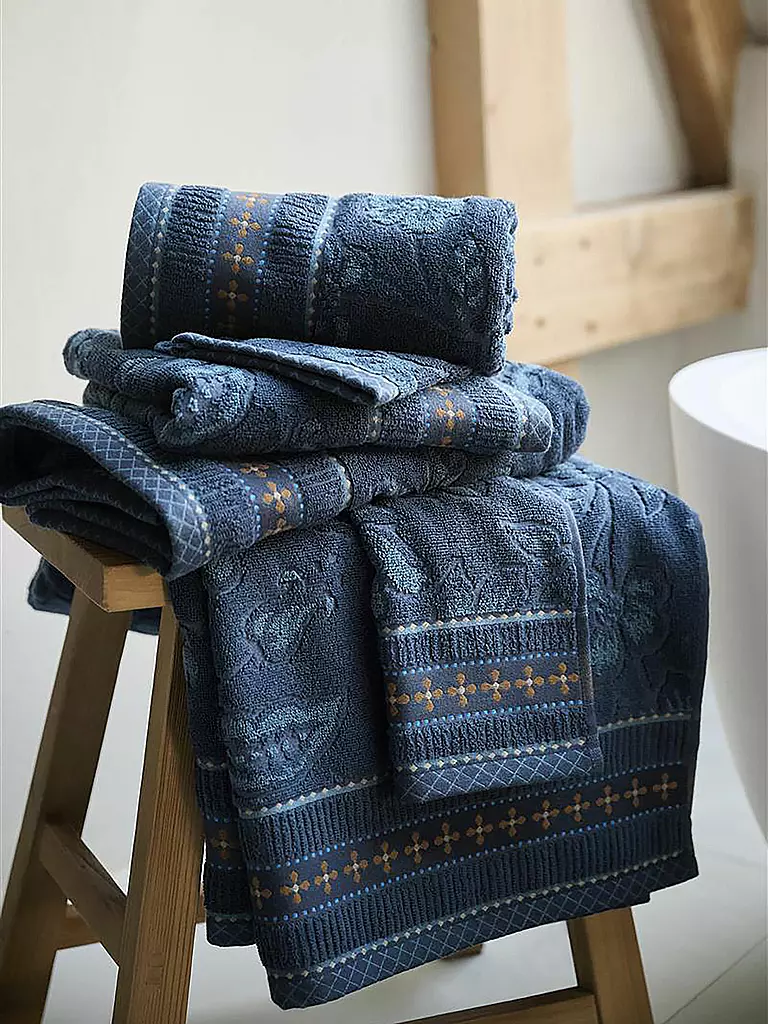PIP STUDIO Waschhandschuh  JASMIN JACQUARD 16x22cm Dark Blue dunkelblau