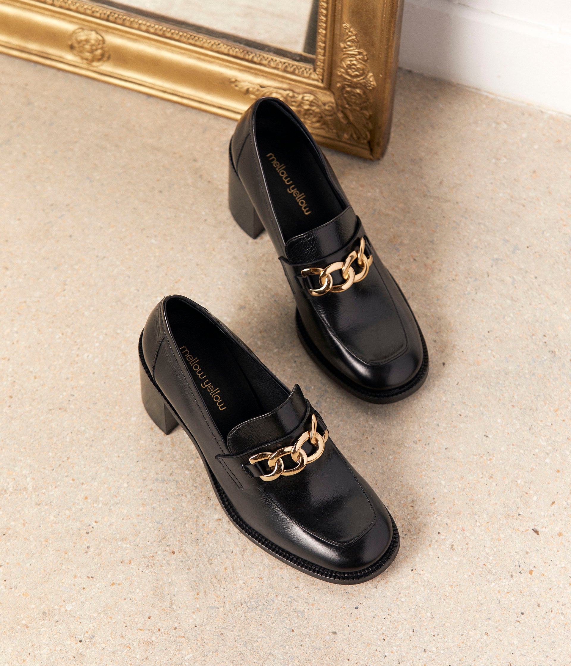Mocassins cuir noir Ariane