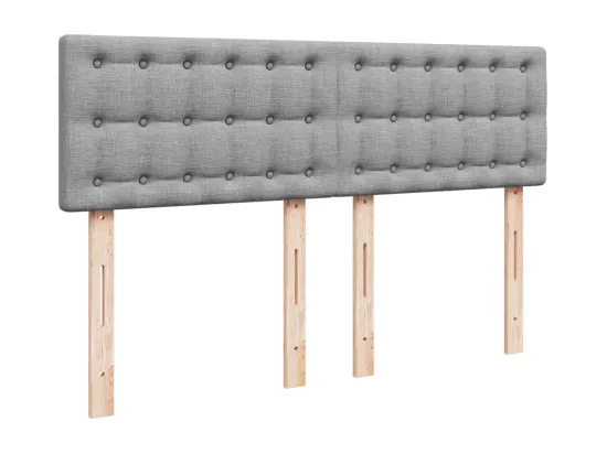 Sommier à lattes de lit avec matelas Gris clair 160x200cm Tissu