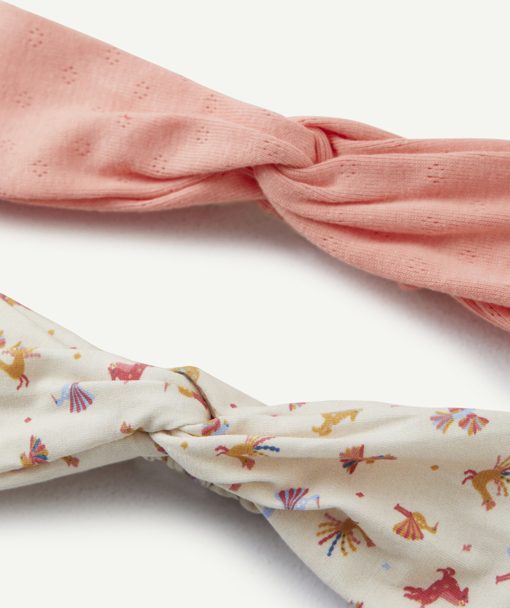 LOT DE 2 BANDEAUX BÉBÉ FILLE AVEC NOEUD THÈME FESTIF