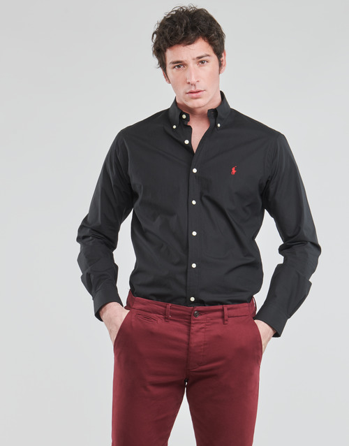 Polo Ralph Lauren - CHEMISE AJUSTEE EN POPLINE DE COTON COL BOUTONNELOGO PONY PLAY Negro