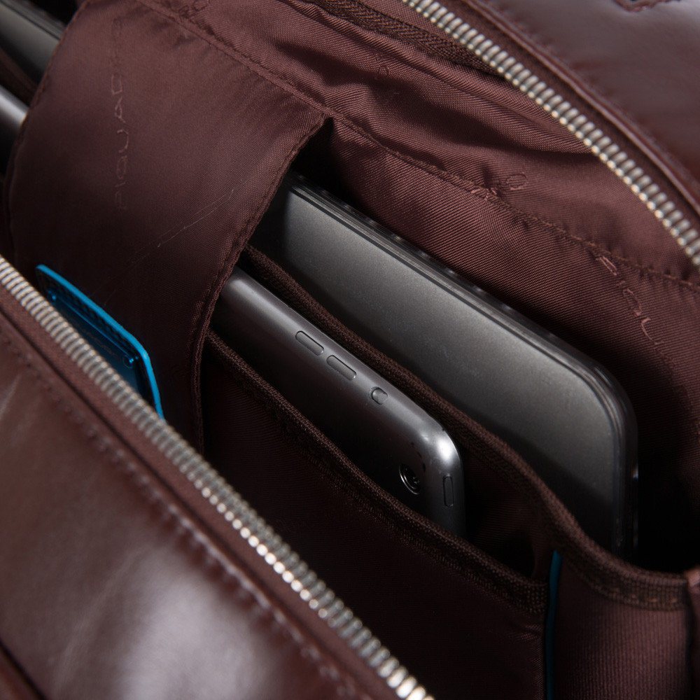 Piquadro Black Square Briefcase with wheels brown