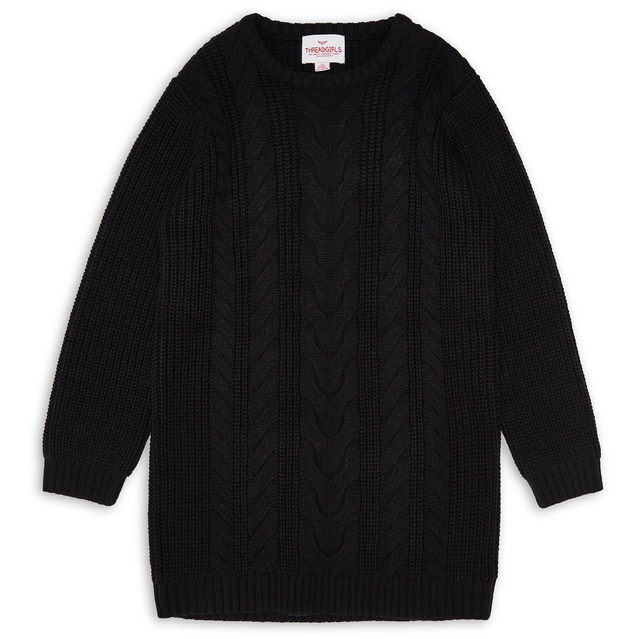 Threadgirls Strickkleid THB Thistle Cable Knitted Dress Black
