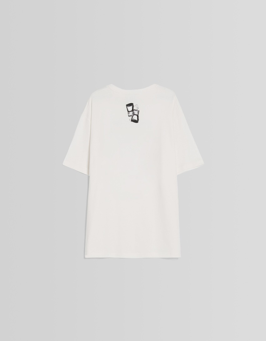 Camiseta Rocky de manga curta e corte reto