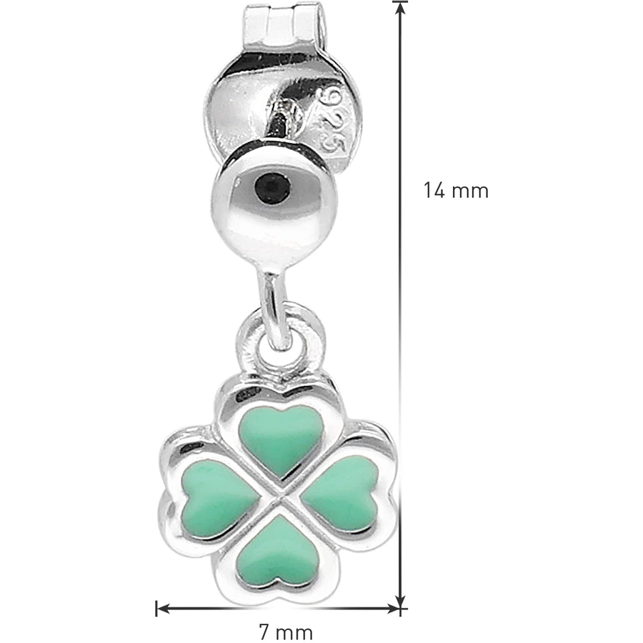 trendor Kinder-Ohrstecker Kleeblatt Ohrringe für Mädchen 925 Silber silver