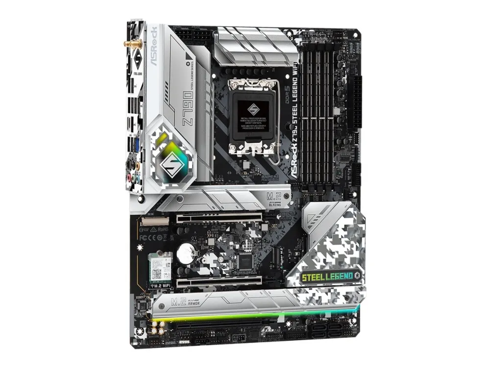 ASRock Z790 Steel Legend WiFi - Bundkort - ATX - LGA1700 sokkel - Z790 Chipset - USB-C 3.2 Gen 2x2, USB-C 3.2 Gen2, USB 3.2 Gen 2, USB 3.2 Gen 1 - 2.5 Gigabit LAN, Wi-Fi 6E, Bluetooth - onboard grafik (CPU påkrævet) - HD Audio (8-kanaler)