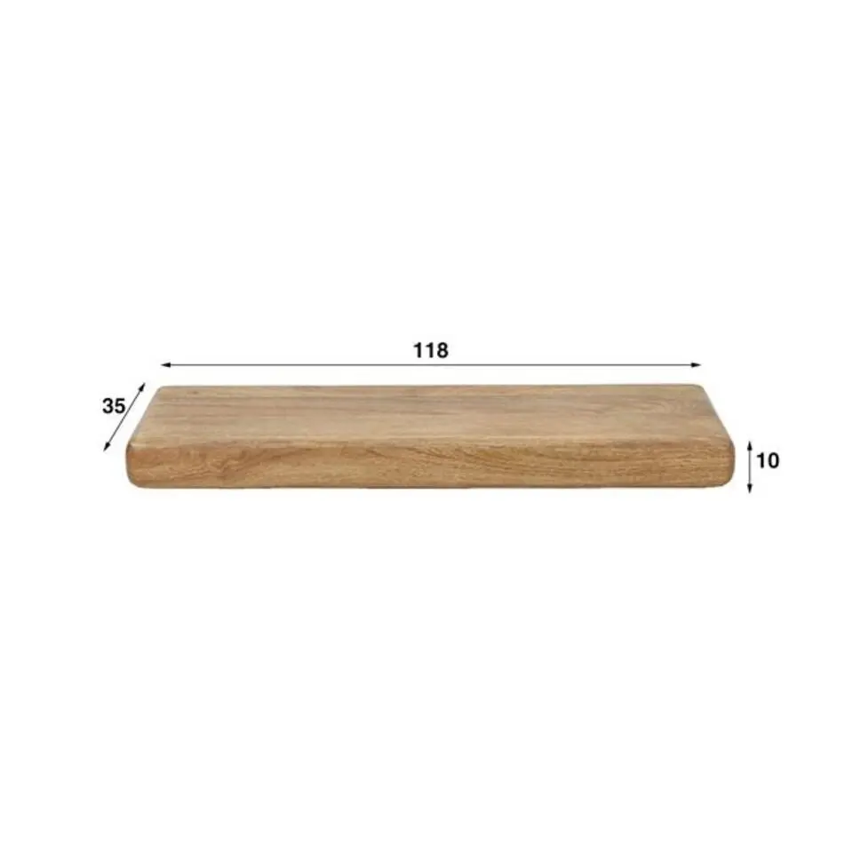 Wandplank Naturel Hout - 118x35x10cm - Sleek