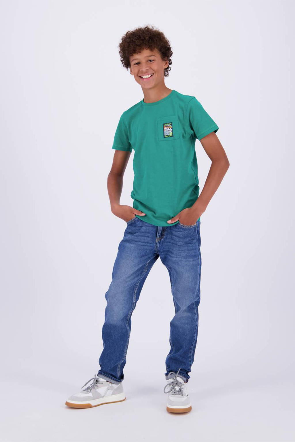 Vingino T-shirt JURF met backprint zeegroen