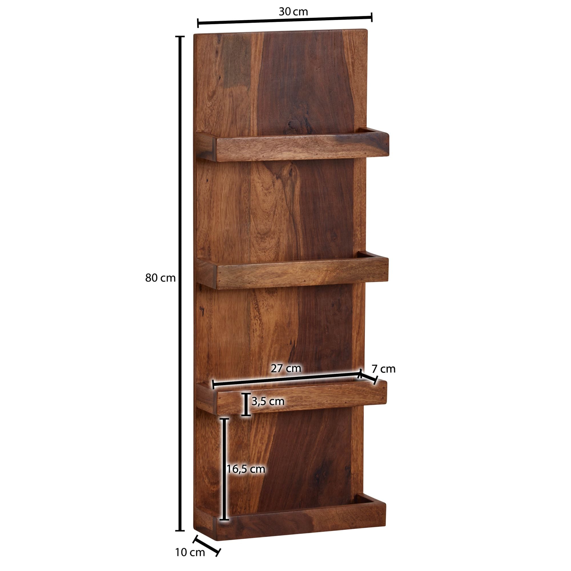 KADIMA DESIGN Sheesham Massivholz Wandregal, Nachhaltiges, handgefertigtes Regal