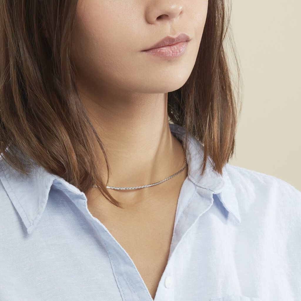 Collier Ivy Maille Haricot Or Blanc