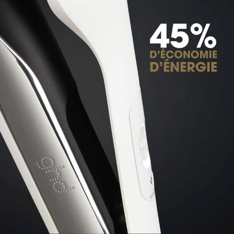 Pack lisseur ghd séchant Duet Style blanc & huile lissante Sleek Talker