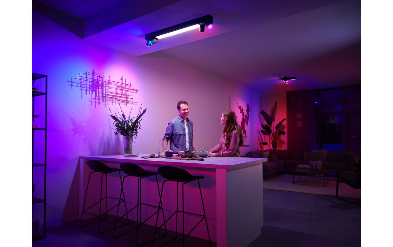 White & Color Ambiance Centris 4-Deckenspot Schwarz<br>Smarte Beleuchtung für jeden Raum