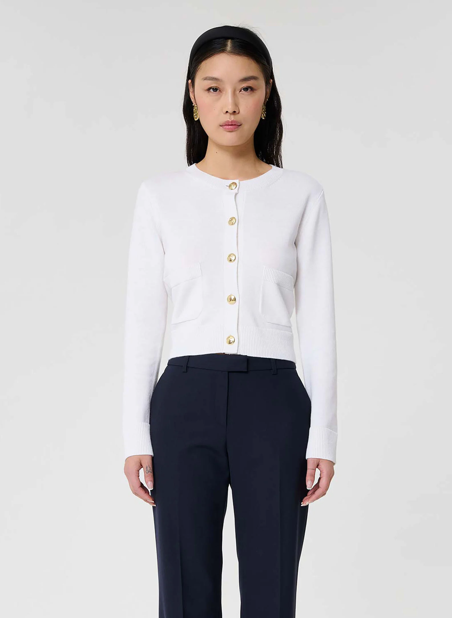 GYSLAIN - Gilet droit en maille | Beige