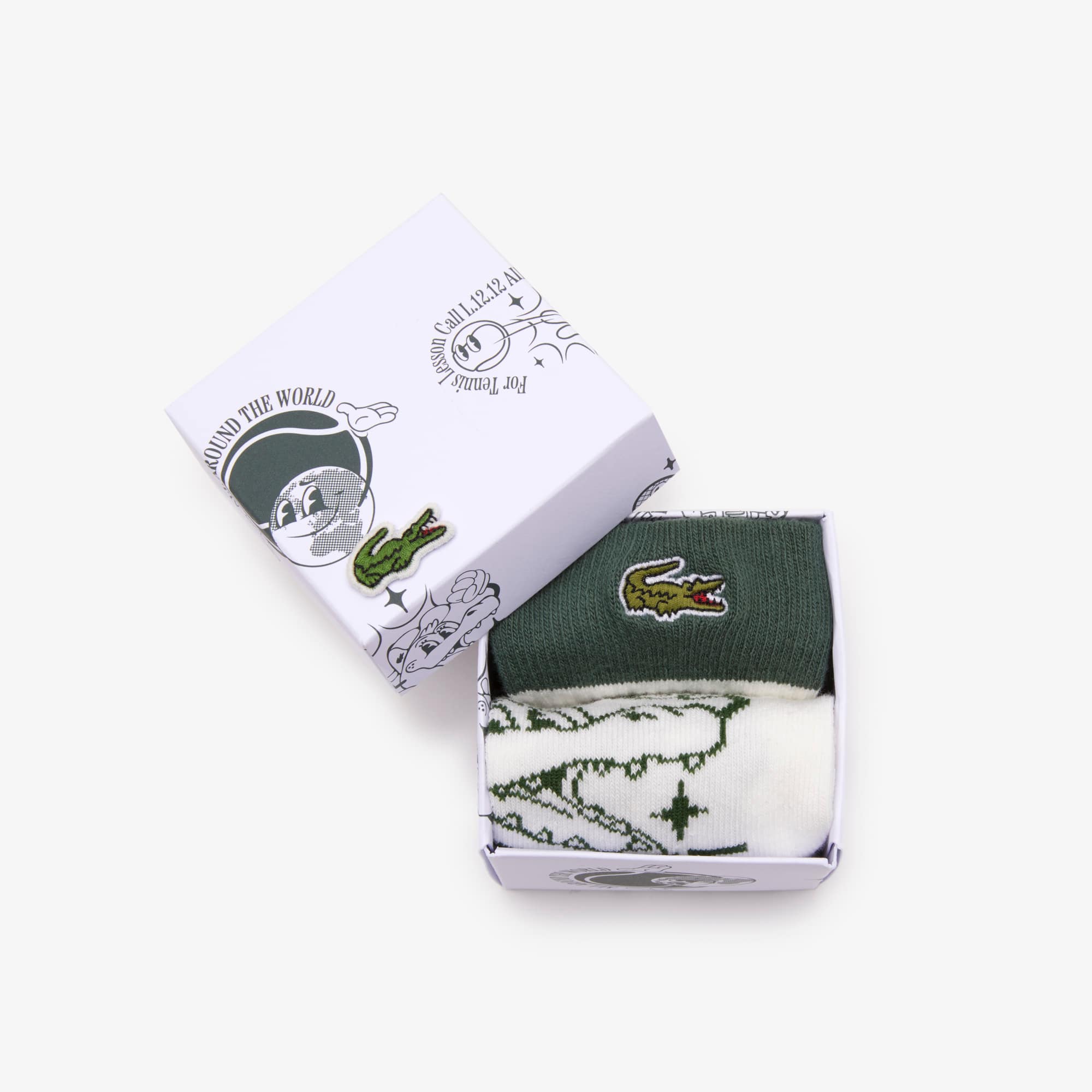 Lot de 2 paires de chaussettes à motif crocodile Chaussettes - Blanc - Lacoste - Enfant
