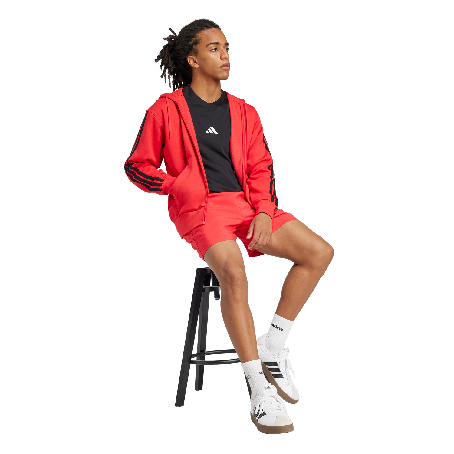 adidas 3 Stripes Fleece Full Zip Hoody