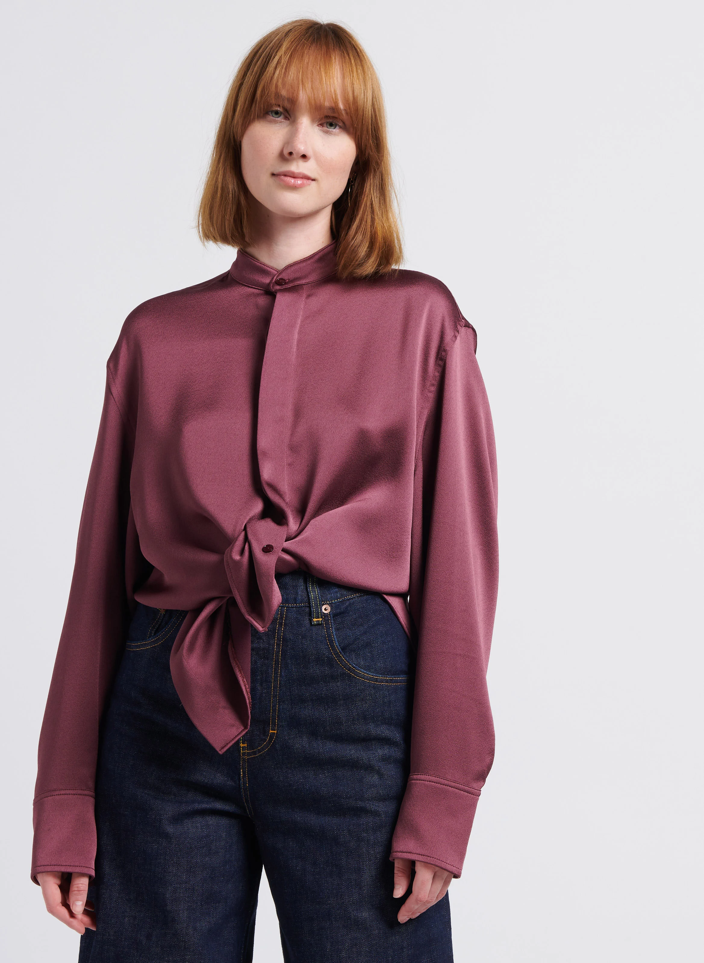 TENT BIS - Chemise col mao satinée |