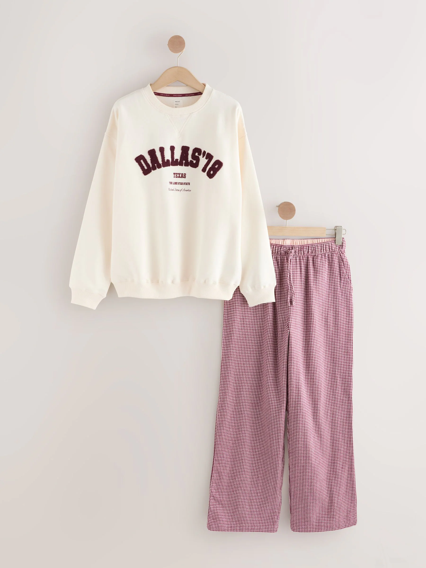 Rood geruit - Pyjama van sweatshirt en flanel