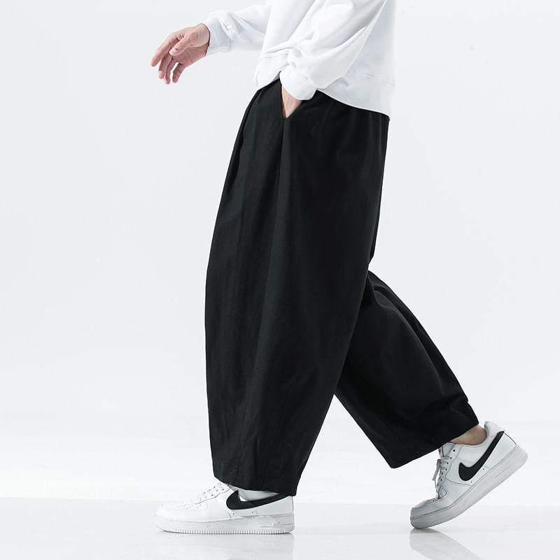 Lefitt - Mid Rise Plain Barrel Leg Broek