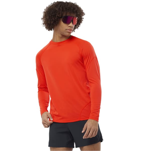 T-shirt trail SALOMON CROSS RUN LS TEE M CHERRY TOMATO