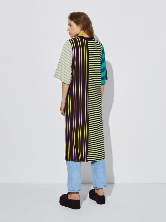 Vestido de algodão estampado - Multicolorido