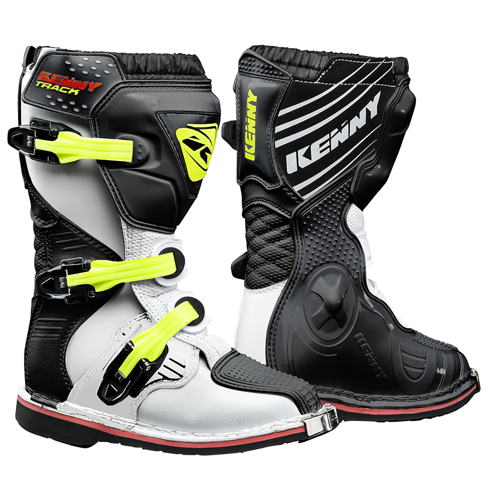 Kenny - Bottes enfant Track Junior Noir / Blanc / Jaune fluo