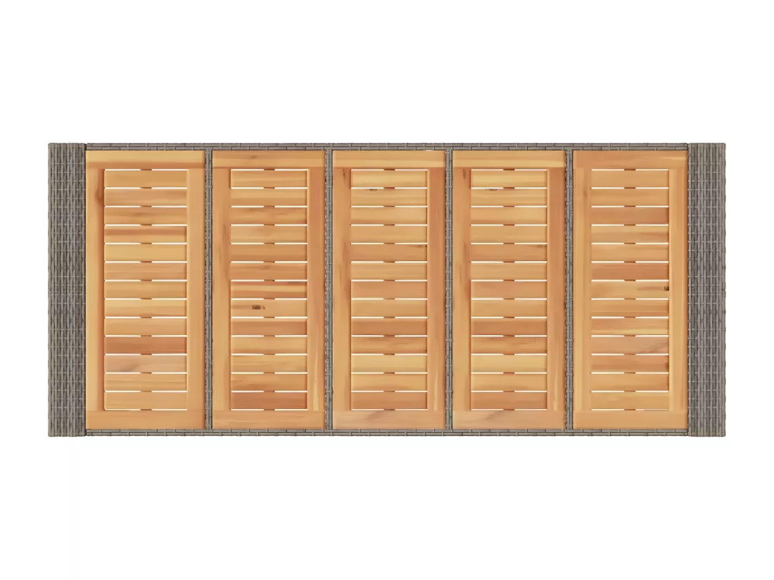 Prolenta Premium - Table de bar de jardin et dessus en bois acacia résine tressée