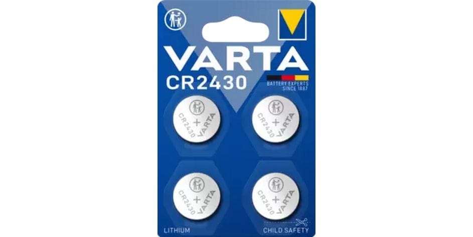 Varta Knopfzelle CR2430 , 4 Stück LITHIUM Knopfzelle CR2430 Blister 4