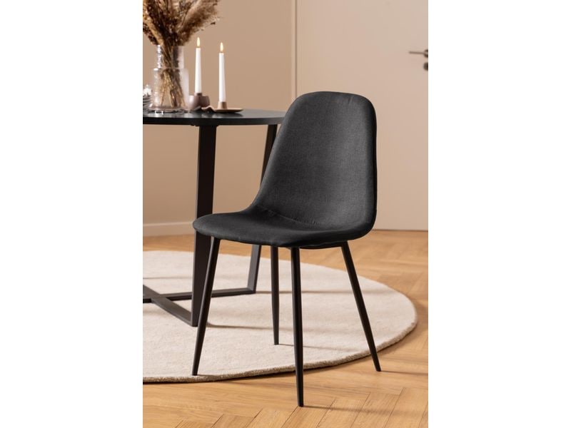 AC Design Stuhl Celia 4 Stück, Schwarz Esszimmerstühle