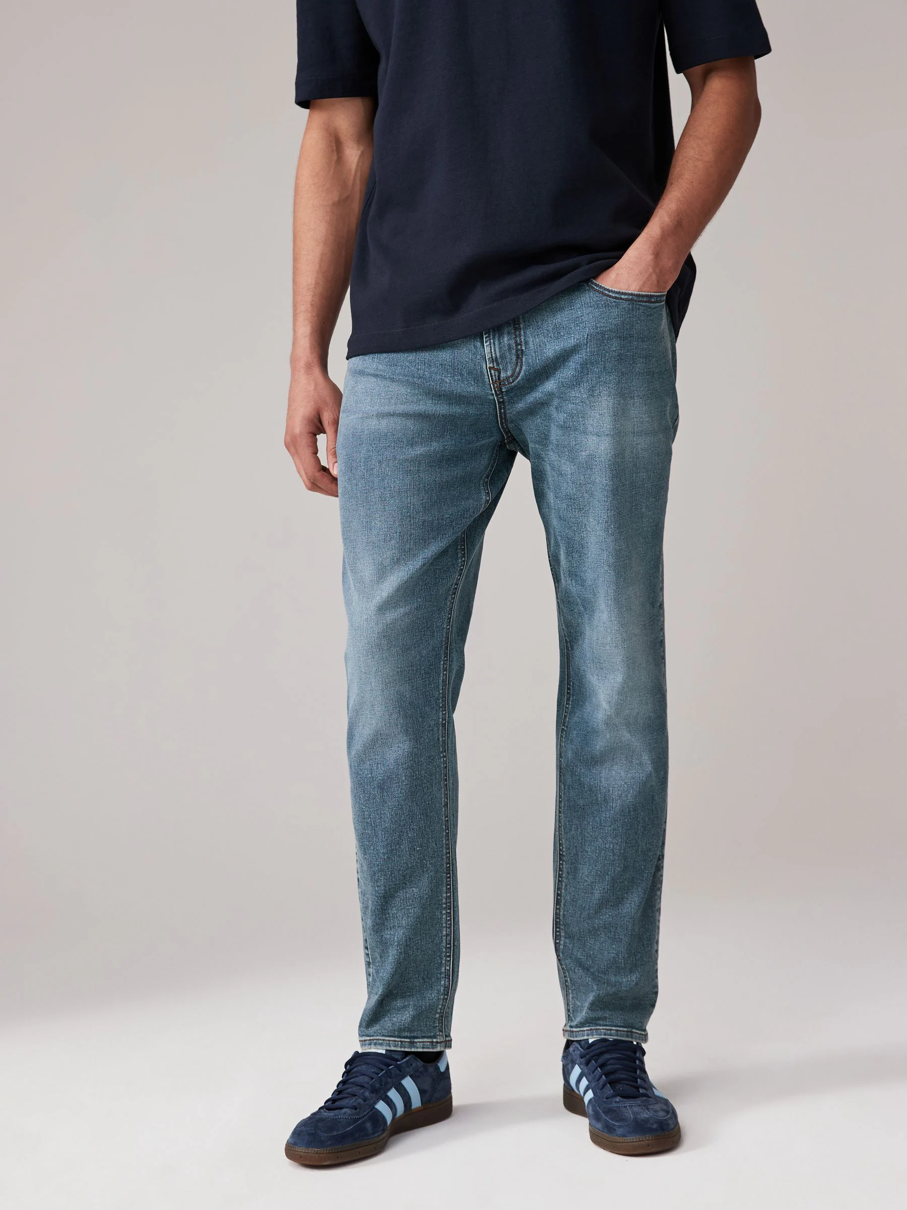 Vintage lichtblauw - Enkele - Slim fit klassieke stretchy jeans