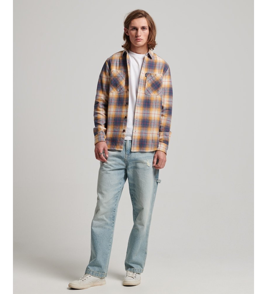 Sobretudo xadrez azul vintage da Superdry