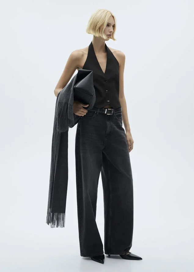 MANGO Halter suit waistcoat Black