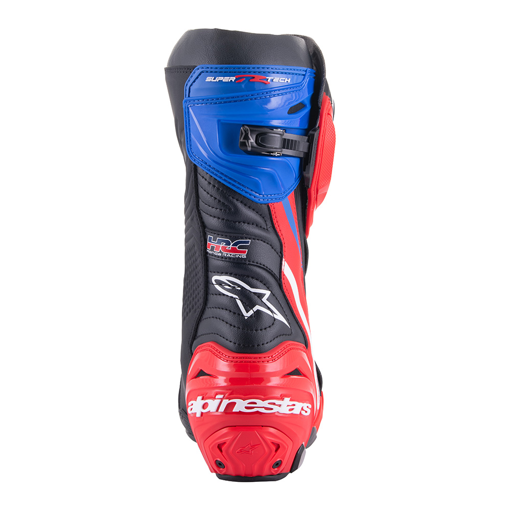 Alpinestars - Bottes Supertech R Honda Noir / Rouge fluo / Bleu
