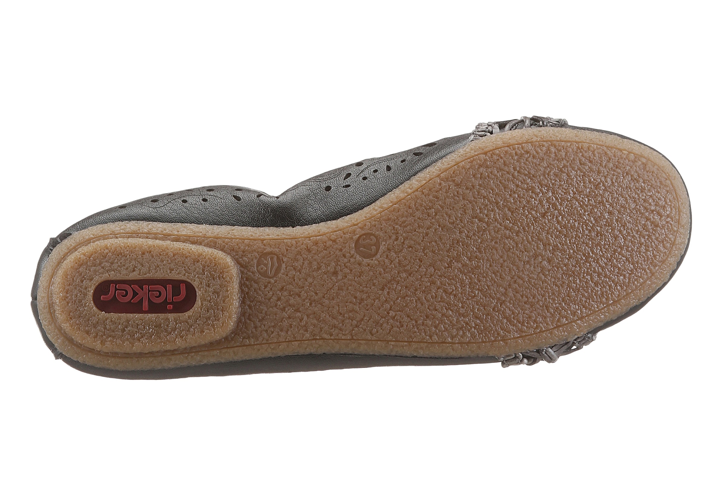 Rieker Ballerina  Slipper, Flache Schuhe mit Rundum-Gummizug