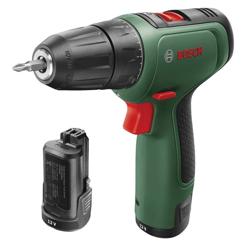 Drill med tilbehørspose 30 Nm 2x1,5 Ah 12 V