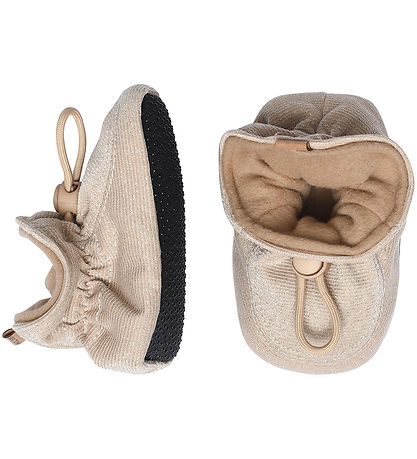 Melton Krabbelschuhe - Gold Glitter