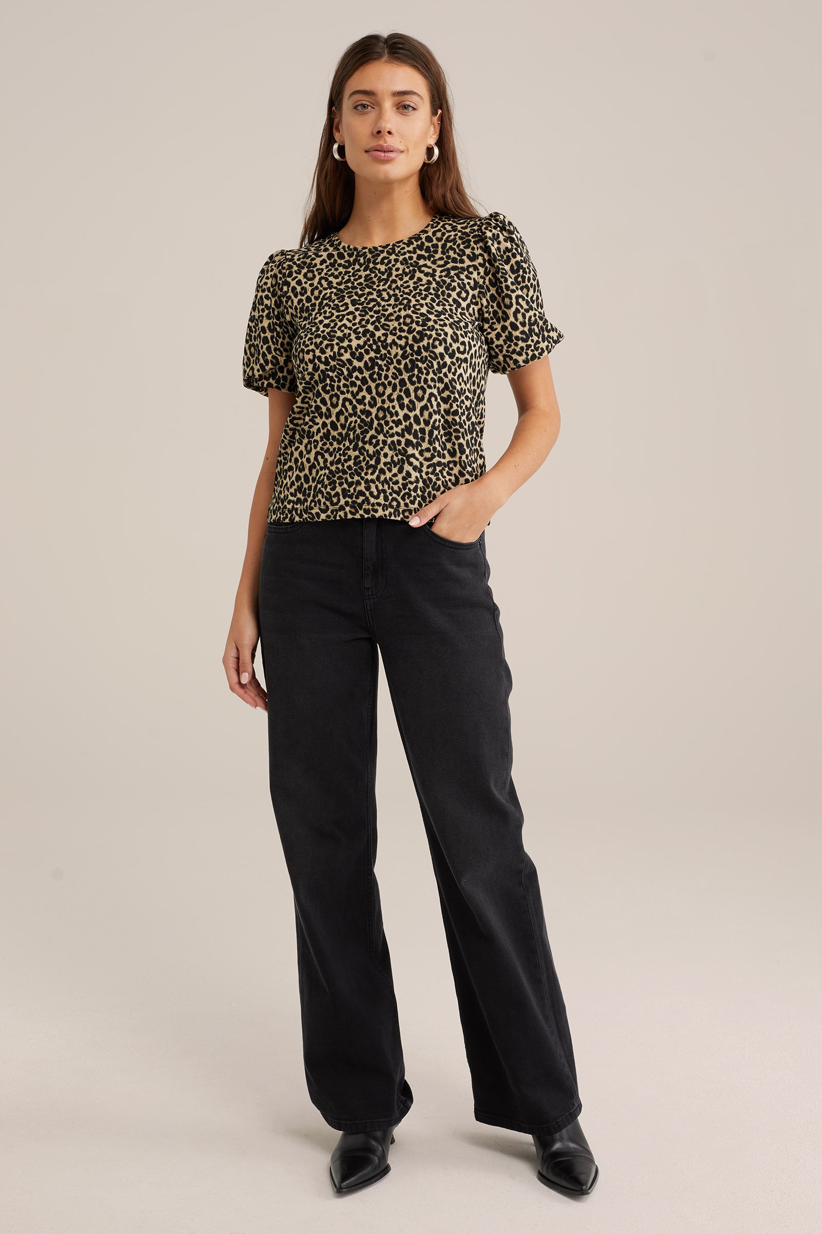 top met dessin WE Fashion Beige