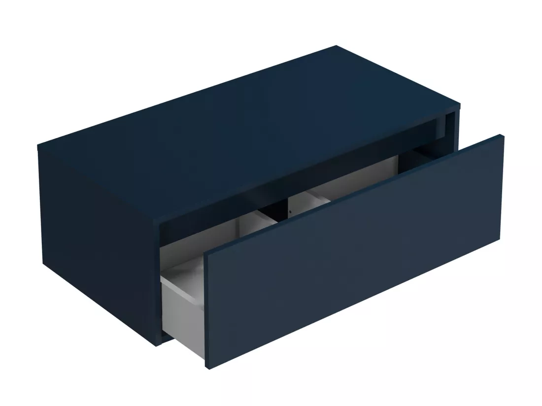 Meuble sous vasque suspendu - Coloris bleu nuit - 94 cm - TEANA II