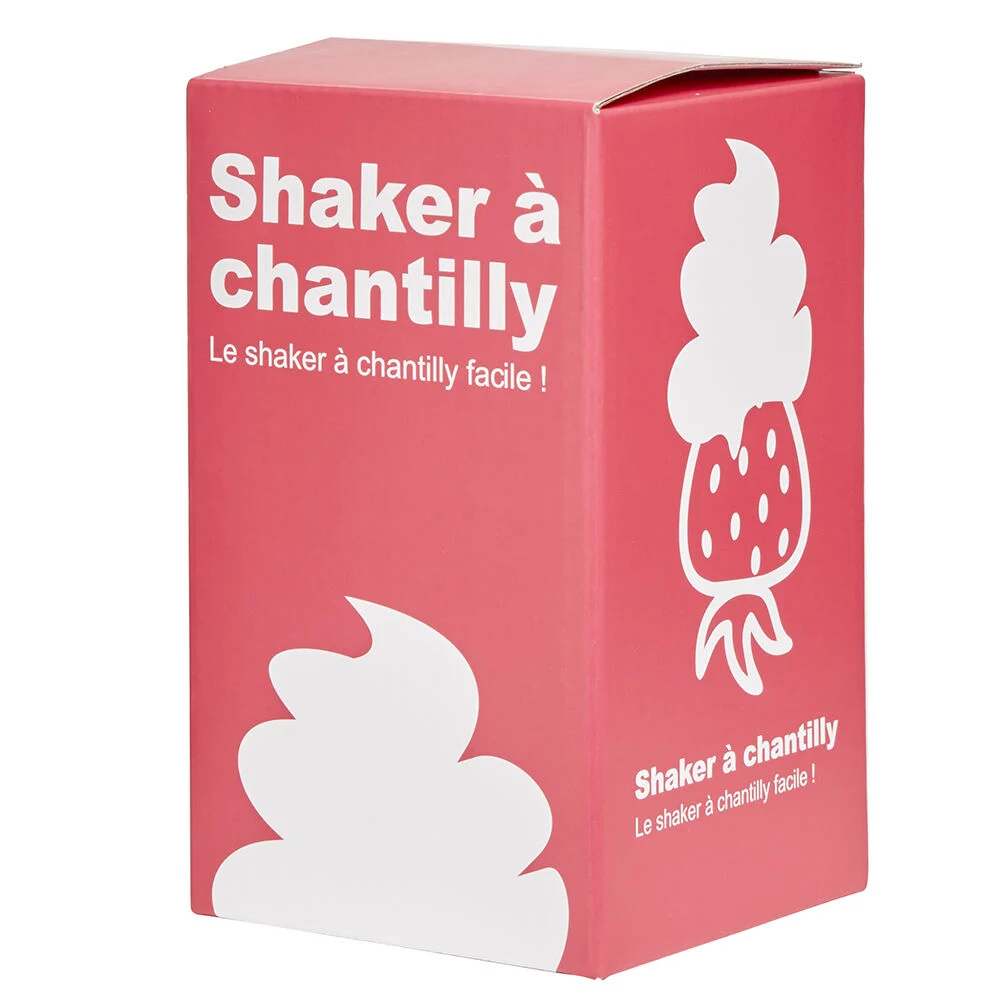 Shaker à chantilly manuel tranparent rose
