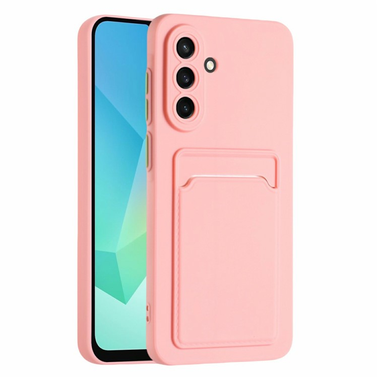 Samsung Galaxy A56 Gummi Case Hülle mit Kartenfach - Rosa / Grün
