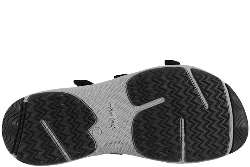 NEW FEET SANDAL I SORT GLAT SKIND