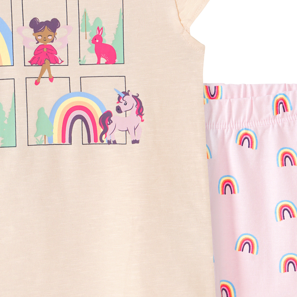 Topomini Baby T-Shirt und Leggings im Set beige / rosa