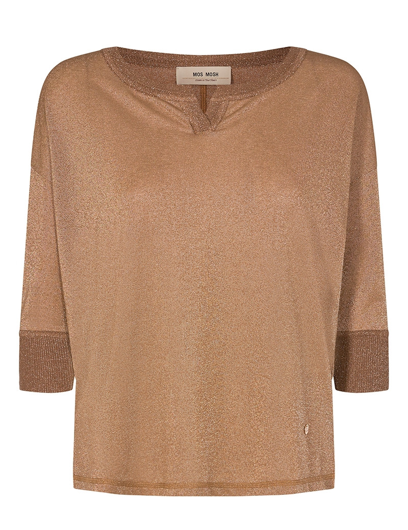 MOS MOSH TOP 3/4 KIARA LUREX TOASTED COCONUT