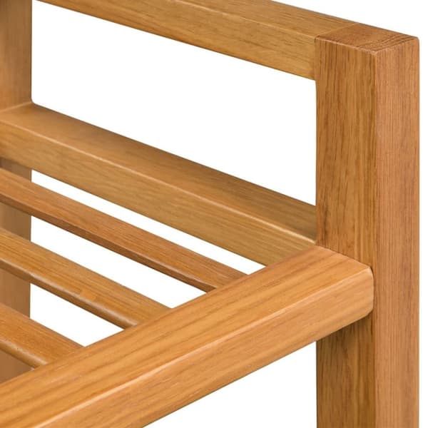 vidaXL Skostativ med 2 hyller 50x27x40 cm heltre eik