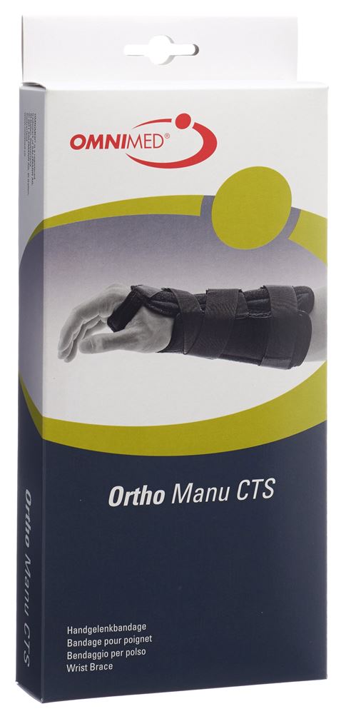 Omnimed Ortho Manu CTS Handgelenk-Bandage M 22cm rechts schwarz 1 Stk