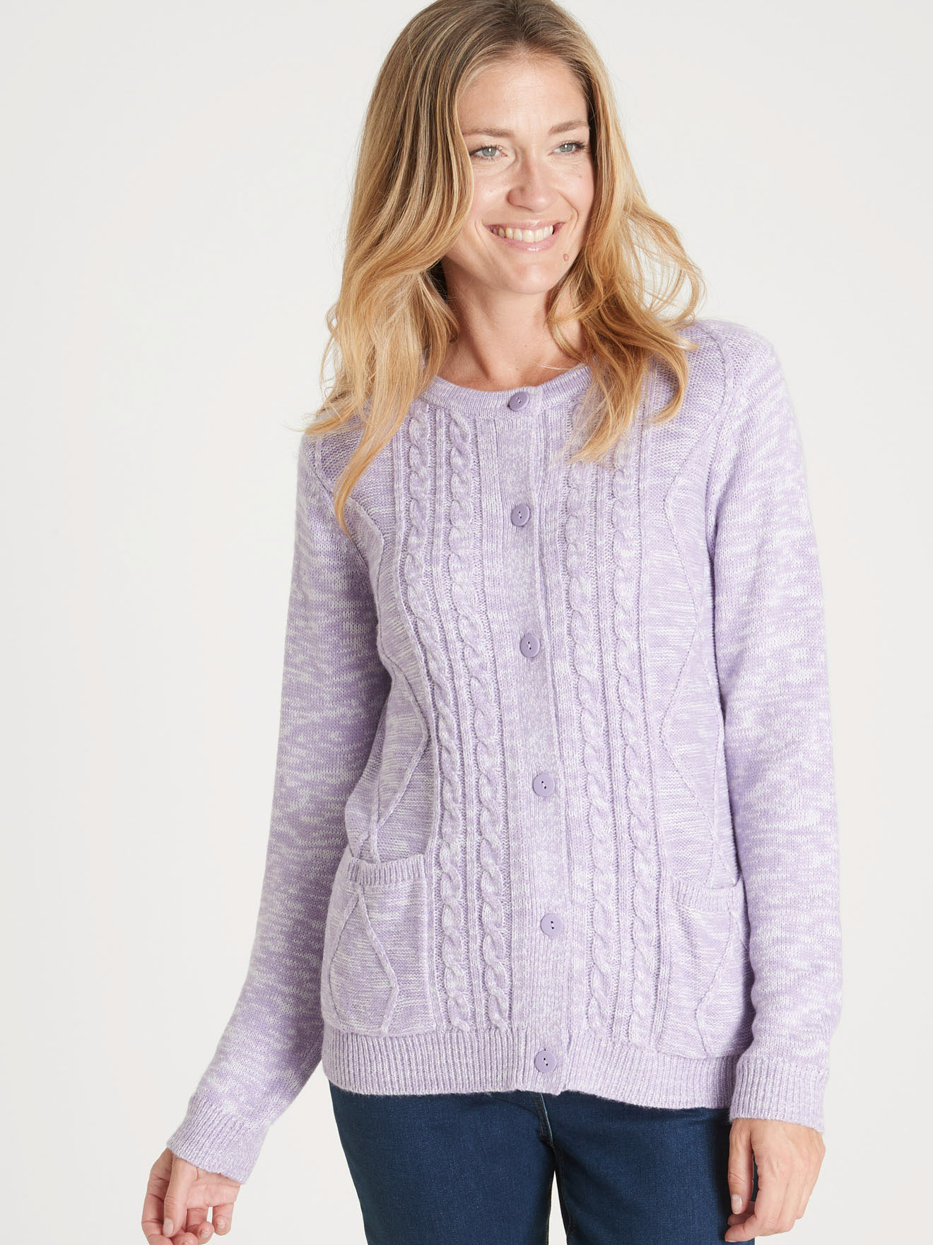 Cardigan en maille torsadée